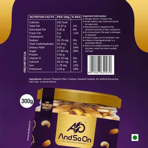 Total Wellness Pack! Healthy Dryfruit Mix + Free Kerala Cream & Onion Banana Chips